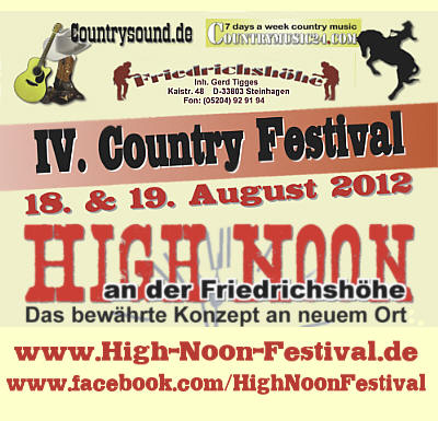2. High Noon Country Festival am Kulturbahnhof B3 in Borgholzhausen / NRW with / mit John Boy Walton - Orange Blossum Special - Nashfield - The Flyin Turtles - Blue Creek Band - Steve Haggerty & The Wanted 2.